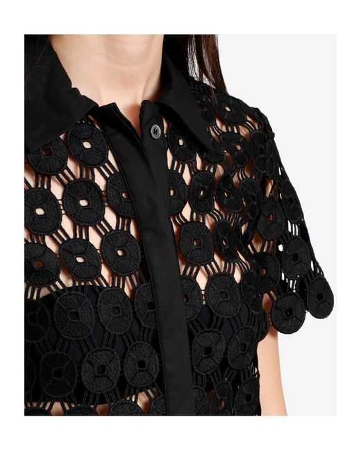 Erika Cavallini Semi Couture Black Short-Sleeved Shirt