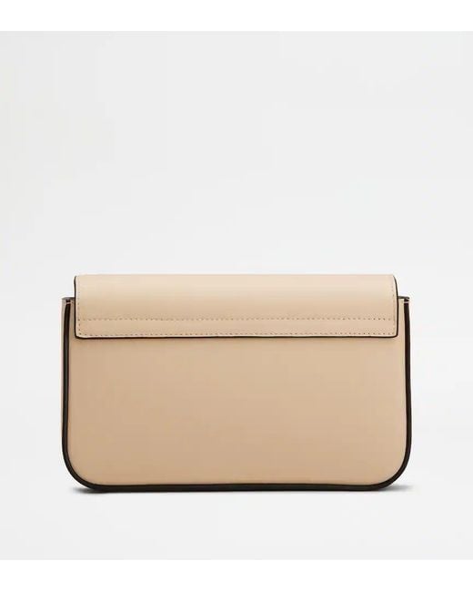 Tod's Natural Di Bag Folio Mini Flap Bag