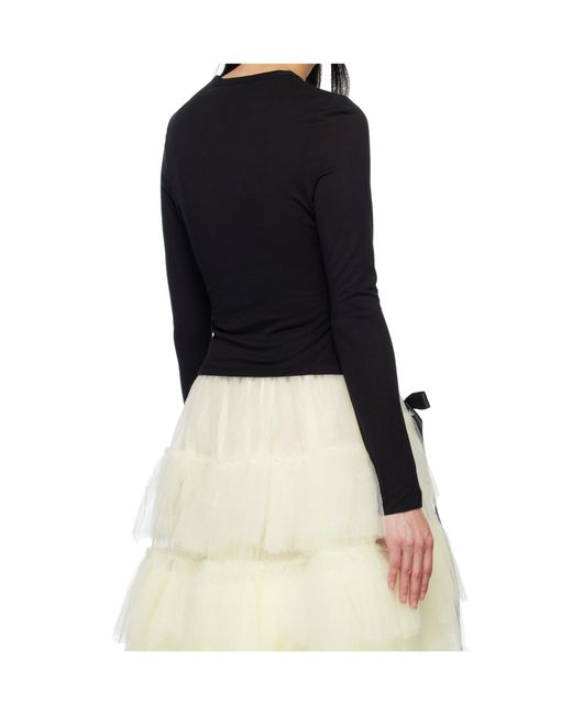 Simone Rocha White Bow-Tie Long Sleeve T-Shirt