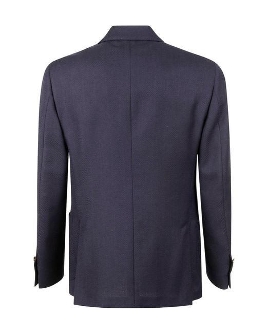Lardini Blue Double-Breasted Blazer for men