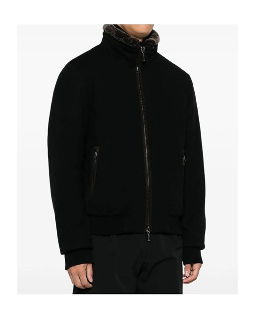 Moorer Black Long Sleeve Down Jacket for men
