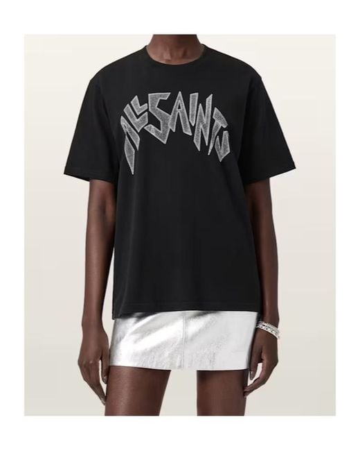 AllSaints Black Zinc Boyfriend T-Shirt