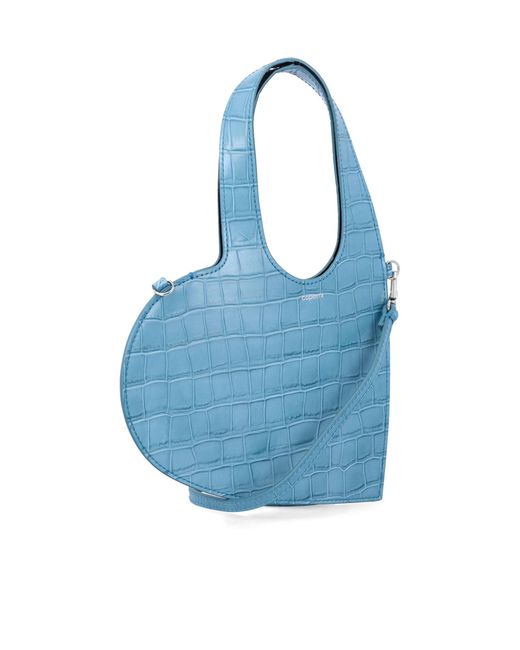 Coperni Blue Embossed Mini Heart Tote Bag