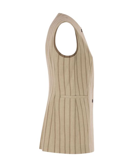 Antonelli Natural Pinstriped Waistcoat