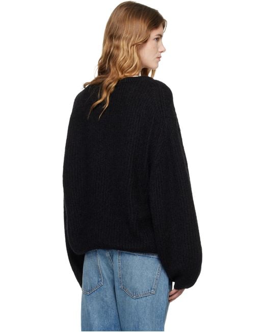 Totême Black Totême Crewneck Ribbed Jumper