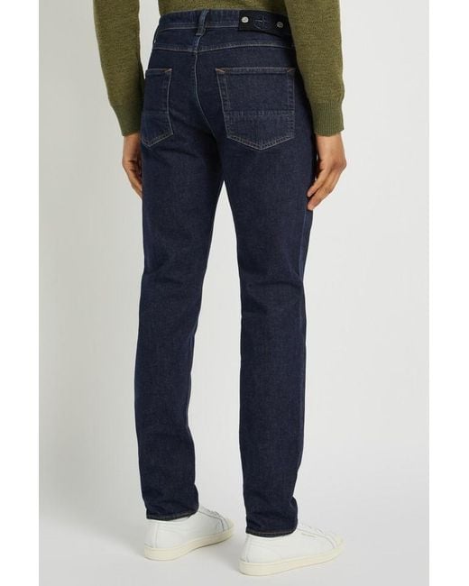 Stone Island Blue Logo-Appliquéd Slim-Leg Jeans for men