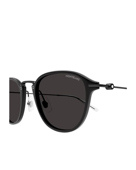 Montblanc White Eyewear Oval Frame Sunglasses for men