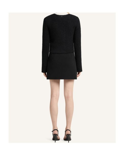 Courreges Black Bouclette Knit Double Breasted Jacket