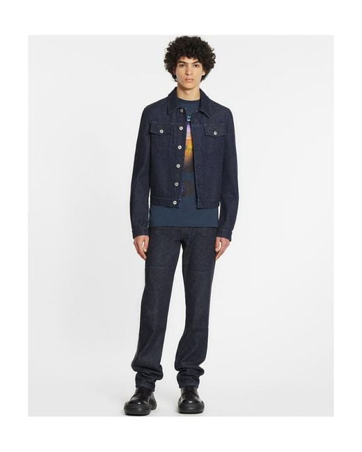 Lanvin Blue Logo Denim Jacket for men