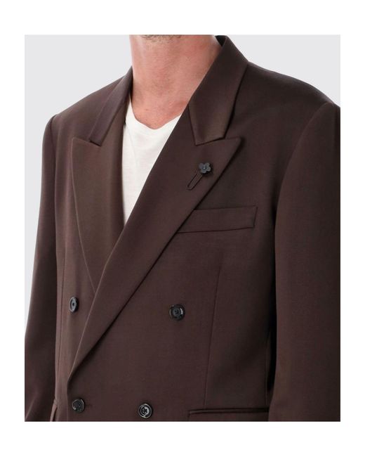 Lardini Multicolor Double-Breasted Peak-Lapel Suit for men