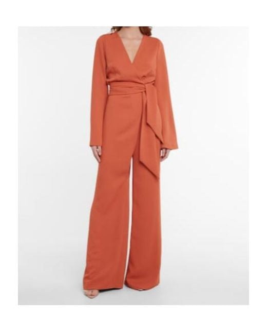 Galvan Orange Marina Belted Jumpsuit