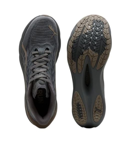 PUMA Gray Deviate Nitro 4 Road Running Shoes for men