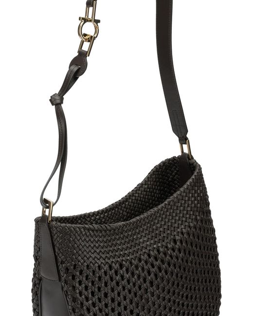 Ferragamo Black 'Hobo Smile' Small Shoulder Bag