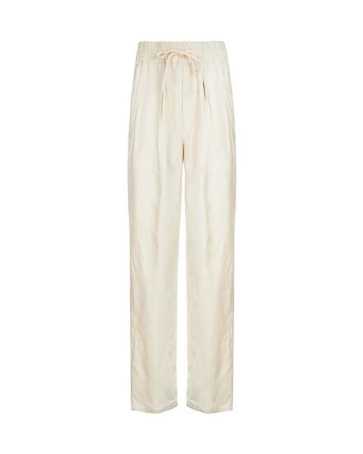 Isabel Marant White Drawstring-Waist Cotton Track Pants