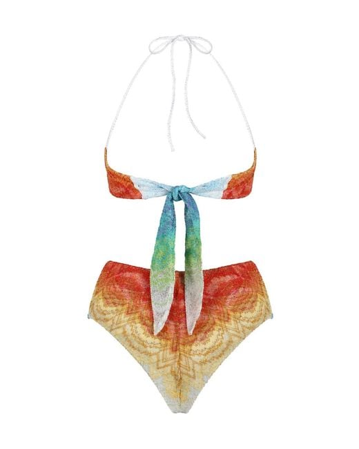 Missoni White Twist Detailed Patterned Bikini Set