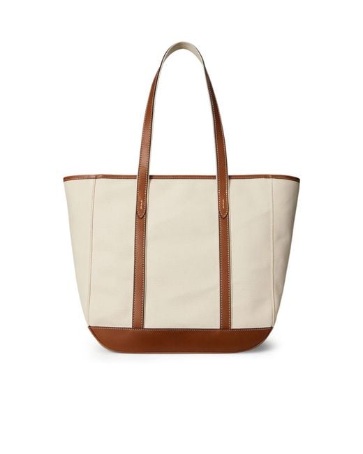 Polo Ralph Lauren White Medium Canvas Tote Bag