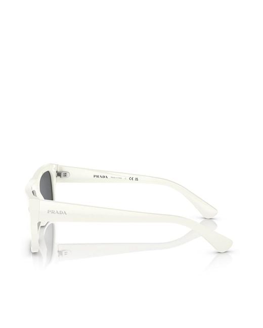 Prada White Eyewear Rectangular Frame Sunglasses for men