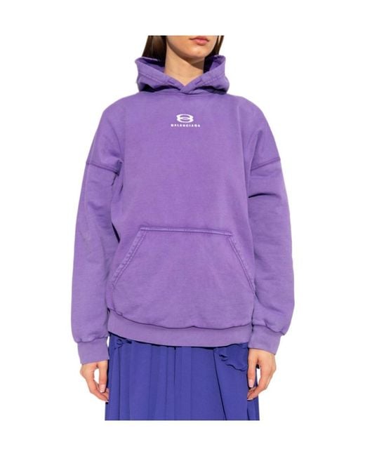 Balenciaga Purple Unity Logo Hoodie