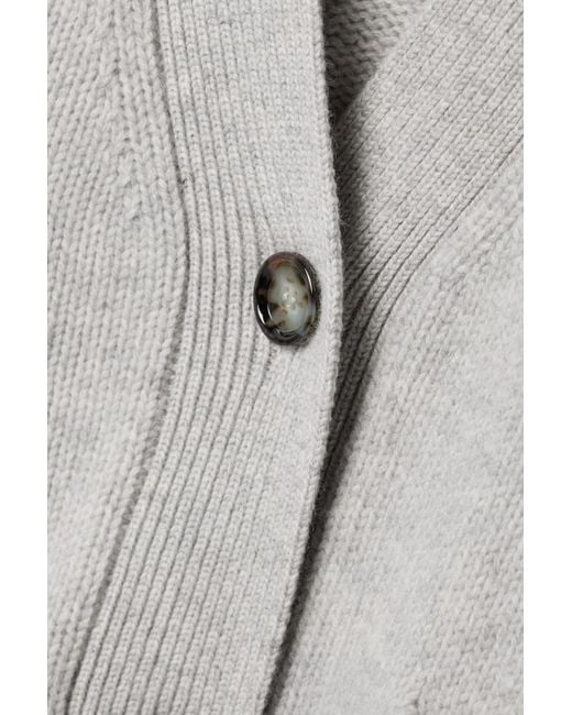 Allude Gray Long-Sleeved Knitted Cardigan