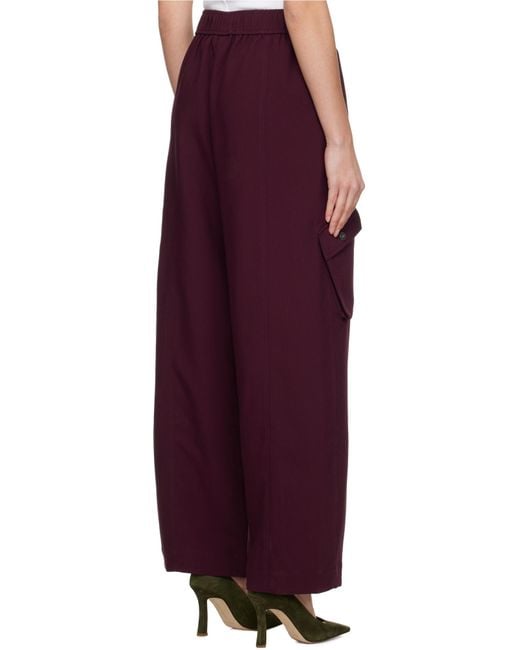 Ganni Red Cargo Trousers