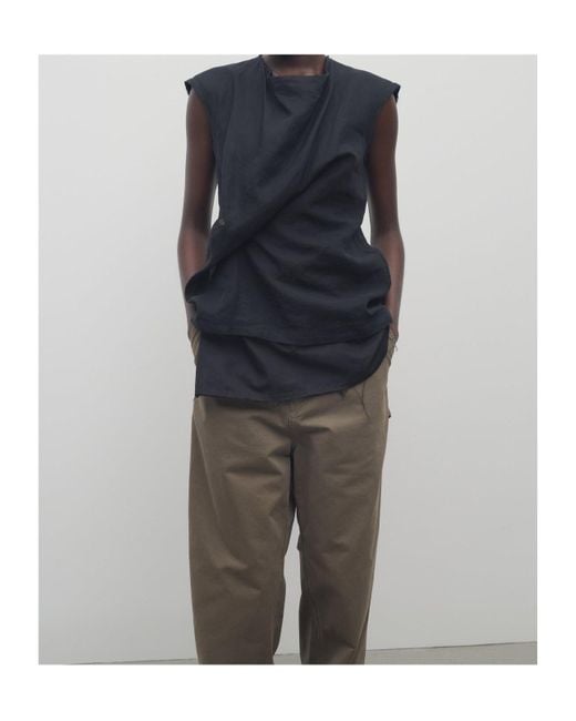 The Row Black Inawa Draped Top