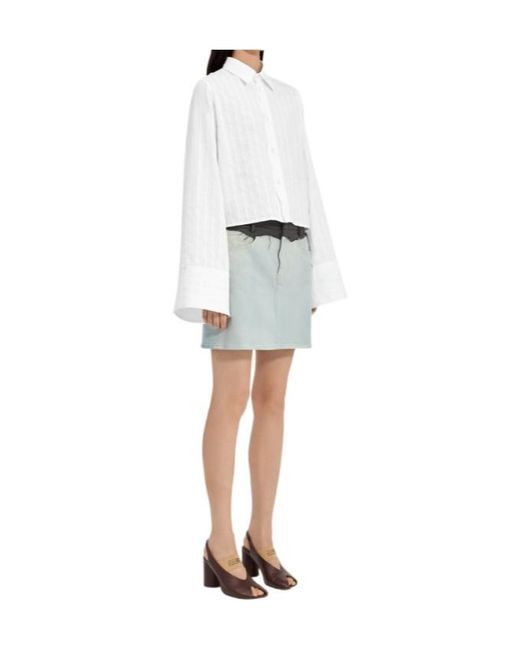 MM6 by Maison Margiela White Short-Sleeved Shirt