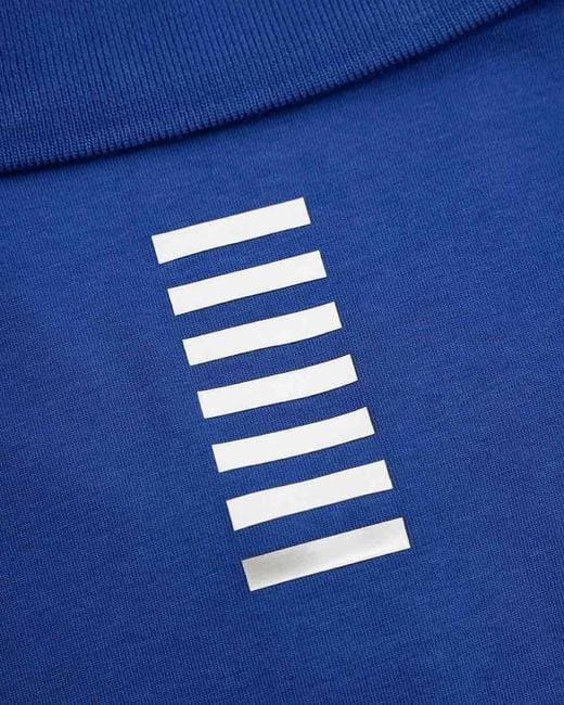 EA7 Blue Logo Printed Polo Shirt for men