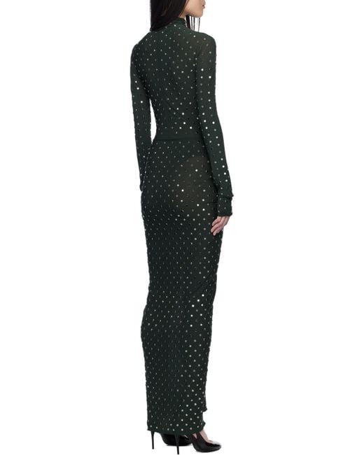 Alaïa Black Alaïa Embellished Jersey Draped Dress
