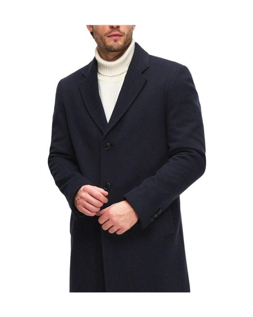 Boss Blue Solid Color Coat for men
