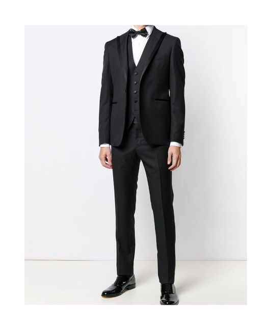 Tagliatore Black Long-Sleeved Blazer And Trousers Set for men