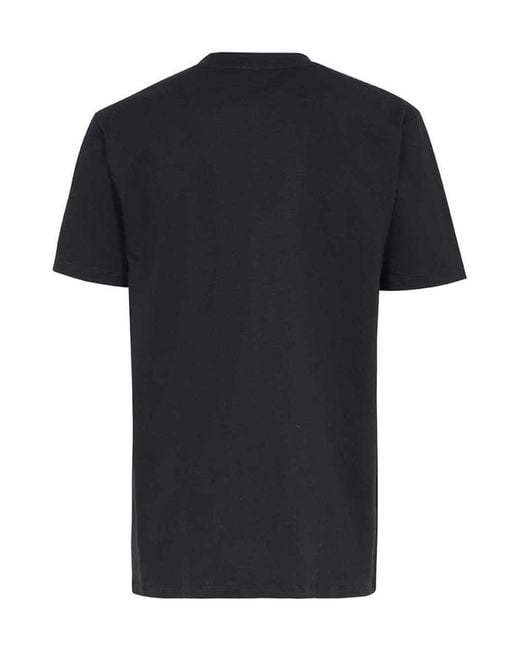 Balmain Black Logo-Patch Crewneck T-Shirt for men
