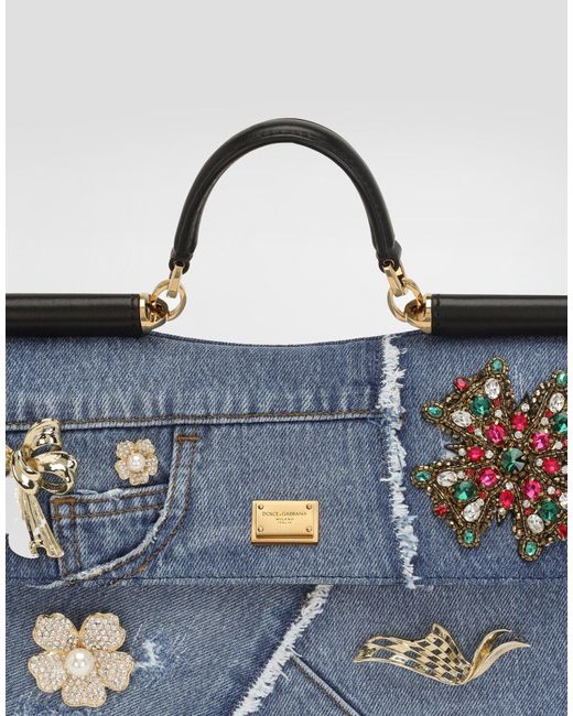 Dolce & Gabbana Blue My Sicily Tote Bag