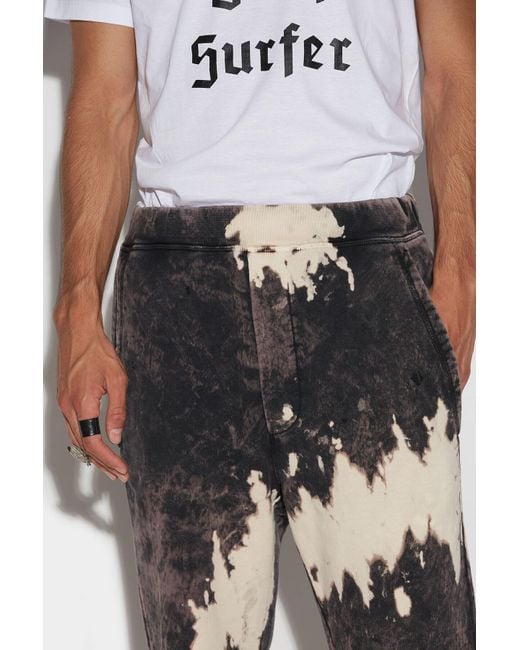 DSquared² Black Distressed-Effect Logo Track Pants for men