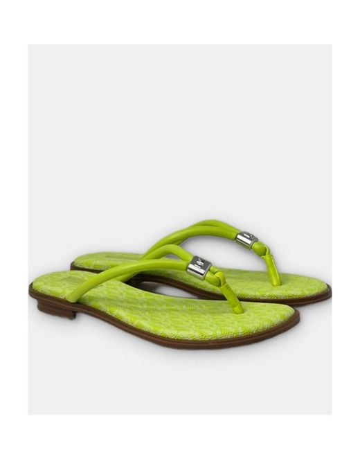 Michael Kors Green Michael Annie Thong Flip-Flops