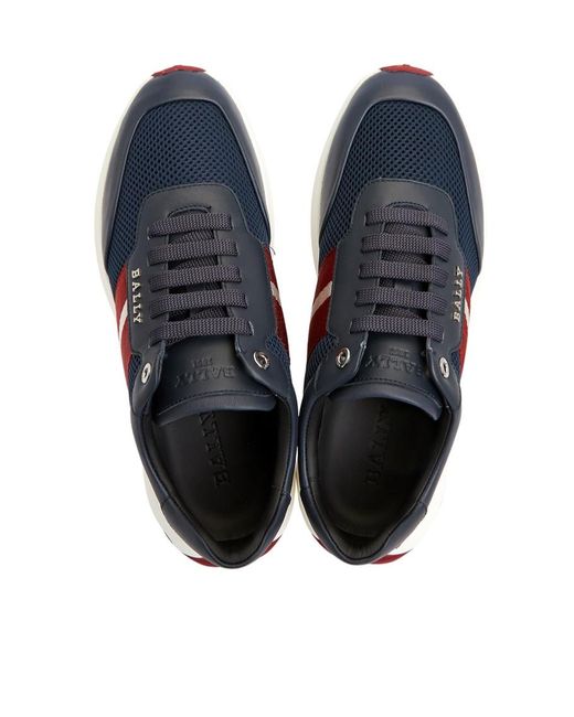 Bally Blue Logo-Laced Casual Sneakers for men