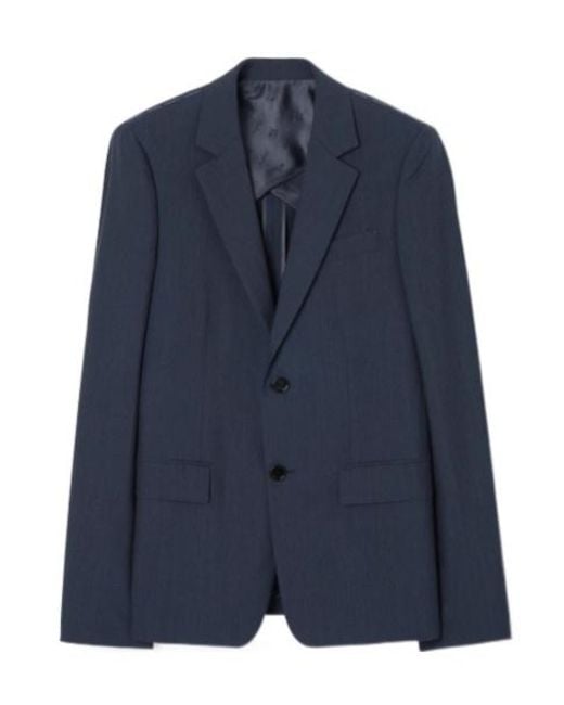 Burberry Blue Wool Bond Tailored Jacket for men