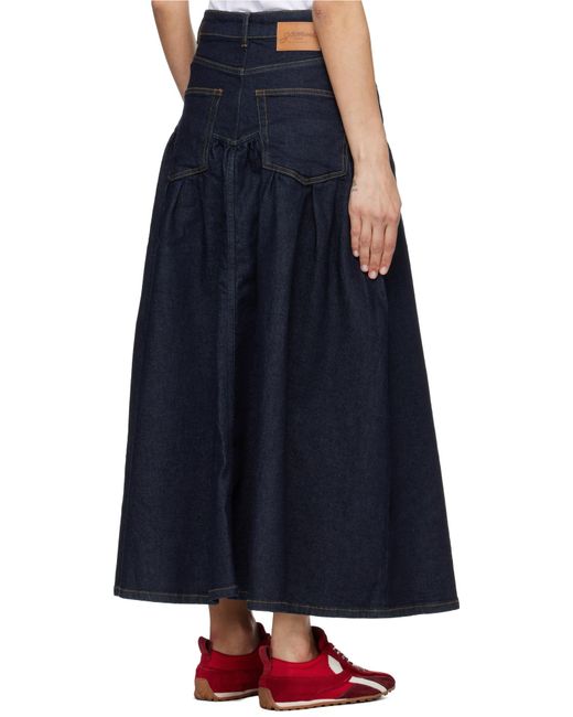 Ganni Blue High-Waist Denim Maxi Skirt