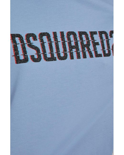 DSquared² Blue Logo Printed Crewneck T-Shirt