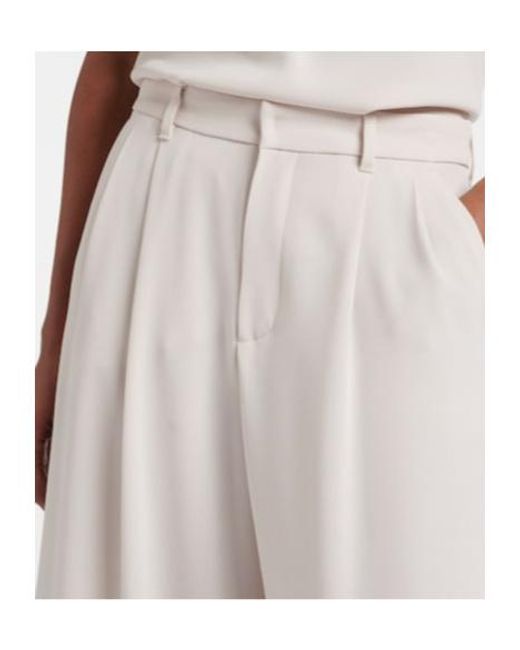 Max Mara White Donata Pleated Wide-Leg Pants