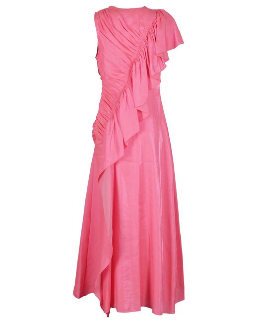 Ulla Johnson Pink Ruffled Midi Dress