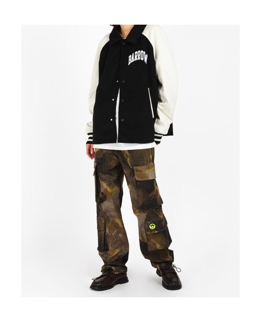 Barrow Blue Logo Printed Varsity Jacket for men
