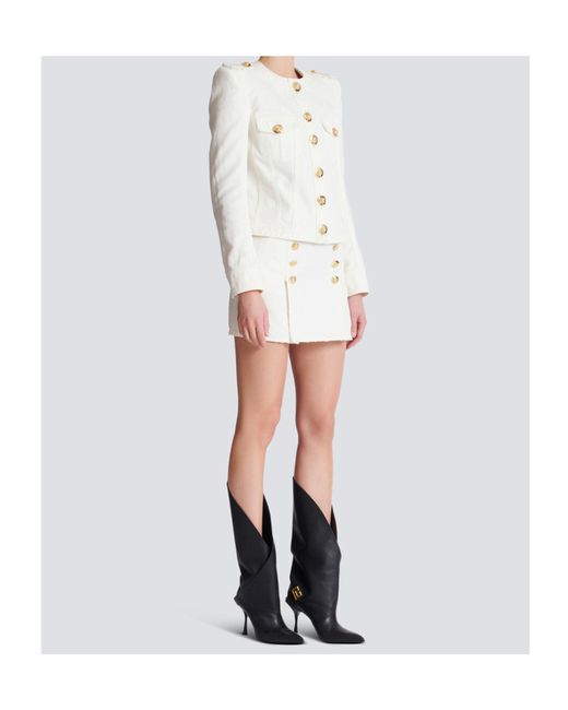 Balmain White Denim Jacket