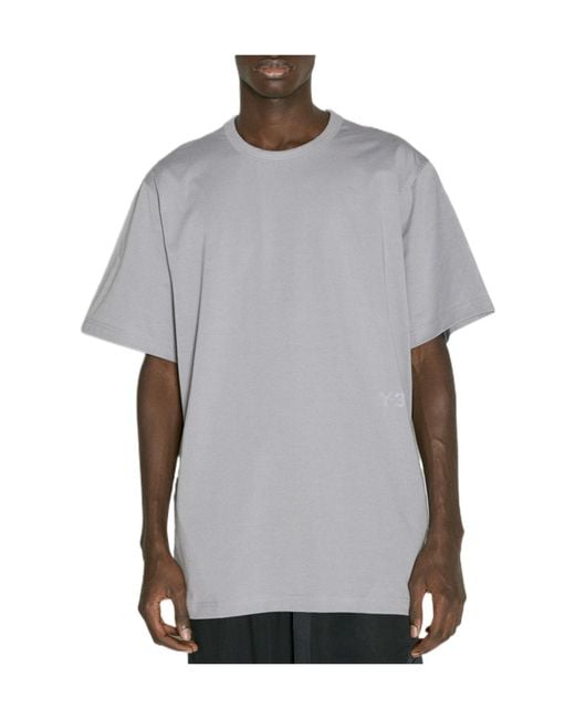 Y-3 Gray Premium Crewneck Short-Sleeved T-Shirt