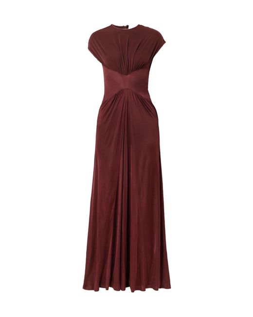 Galvan Gathered Satin-Jersey Gown