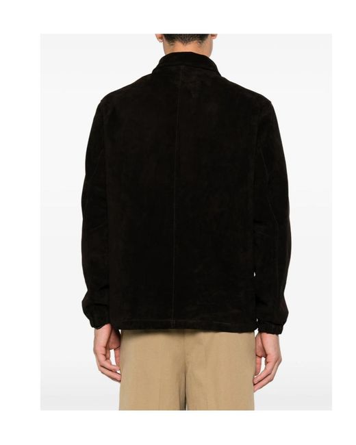 Giorgio Brato Black Long-Sleeve Leather Jacket for men