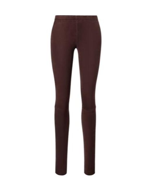 Stouls Brown Mid-Rise Suede Leggings