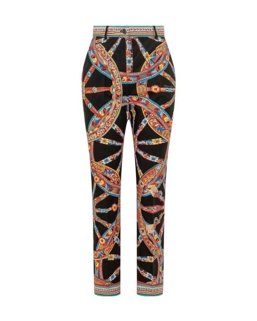 Dolce & Gabbana Black Pattern-Printed Trousers