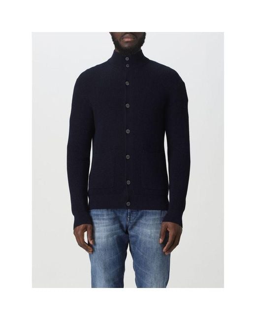 Ballantyne Blue Long-Sleeved Buttoned Cardigan for men