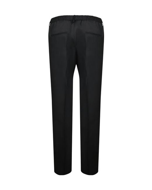 Tagliatore Black Drawstring Waist Pants for men