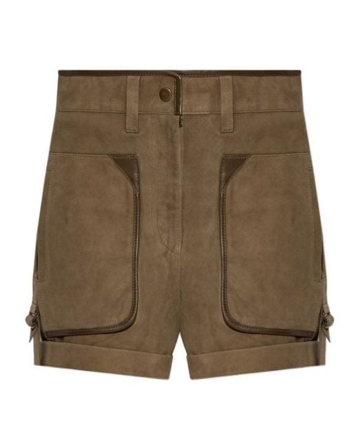 Isabel Marant Green Marline Belted Bermuda Shorts